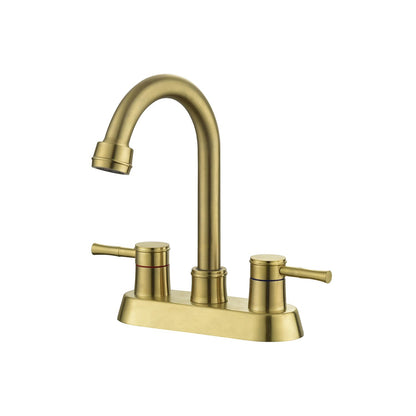 Bathroom Centerset Sink Faucet Gold Double Handles W2287142998