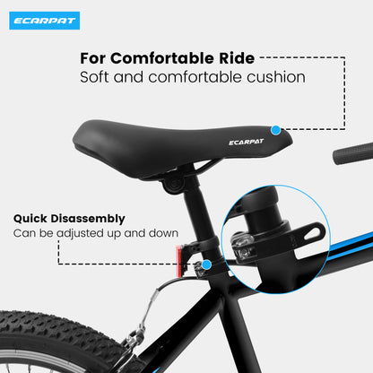 20 Inch Kids Montain Bike Shimano 7 Speed Disc Brake Front Suspension Hard Tail for Boys and Girls Black Blue