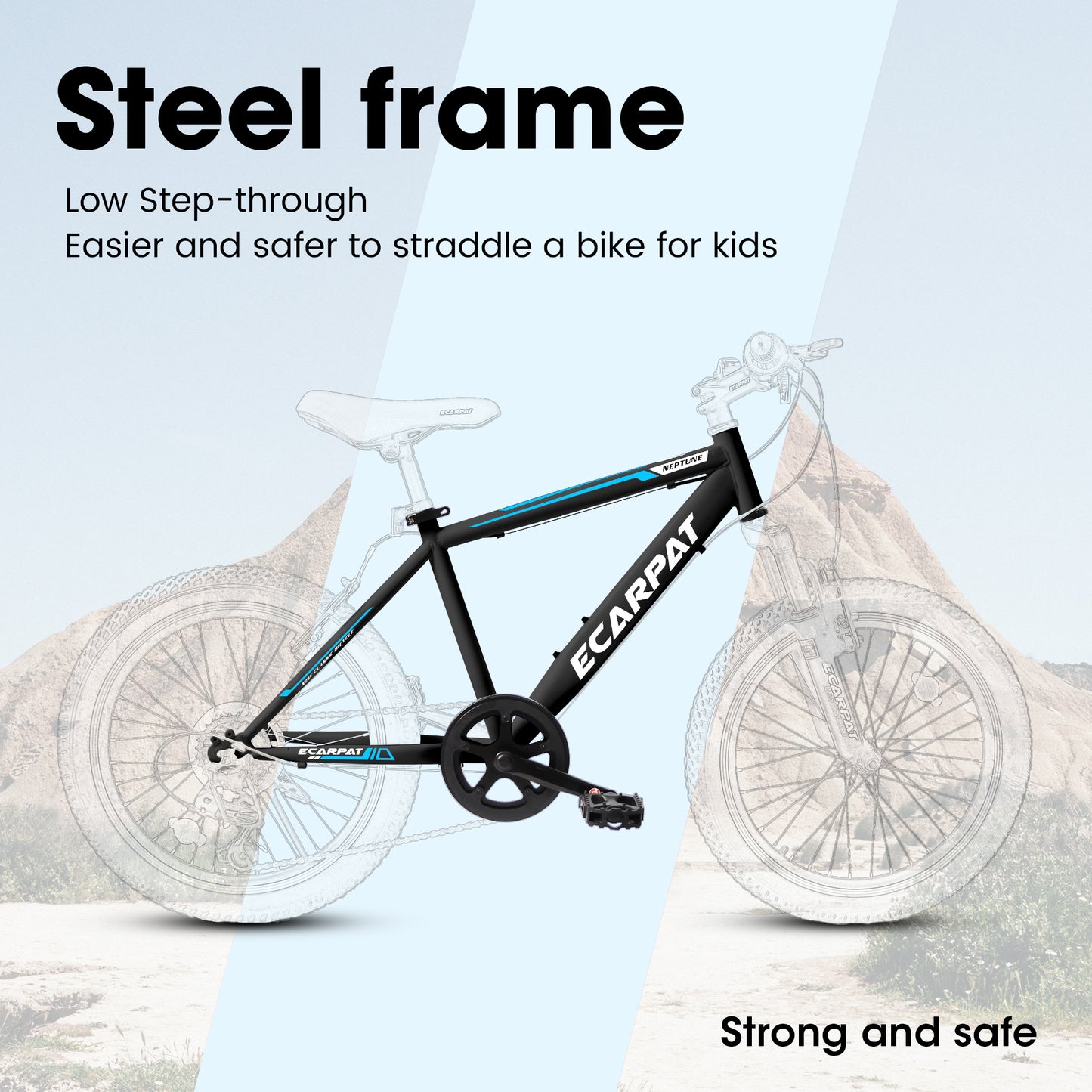 20 Inch Kids Montain Bike Shimano 7 Speed Disc Brake Front Suspension Hard Tail for Boys and Girls Black Blue