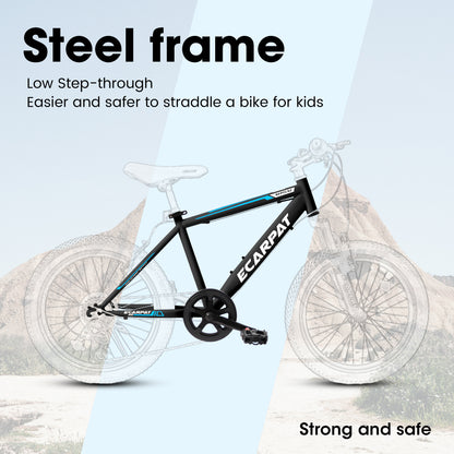 20 Inch Kids Montain Bike Shimano 7 Speed Disc Brake Front Suspension Hard Tail for Boys and Girls Black Blue