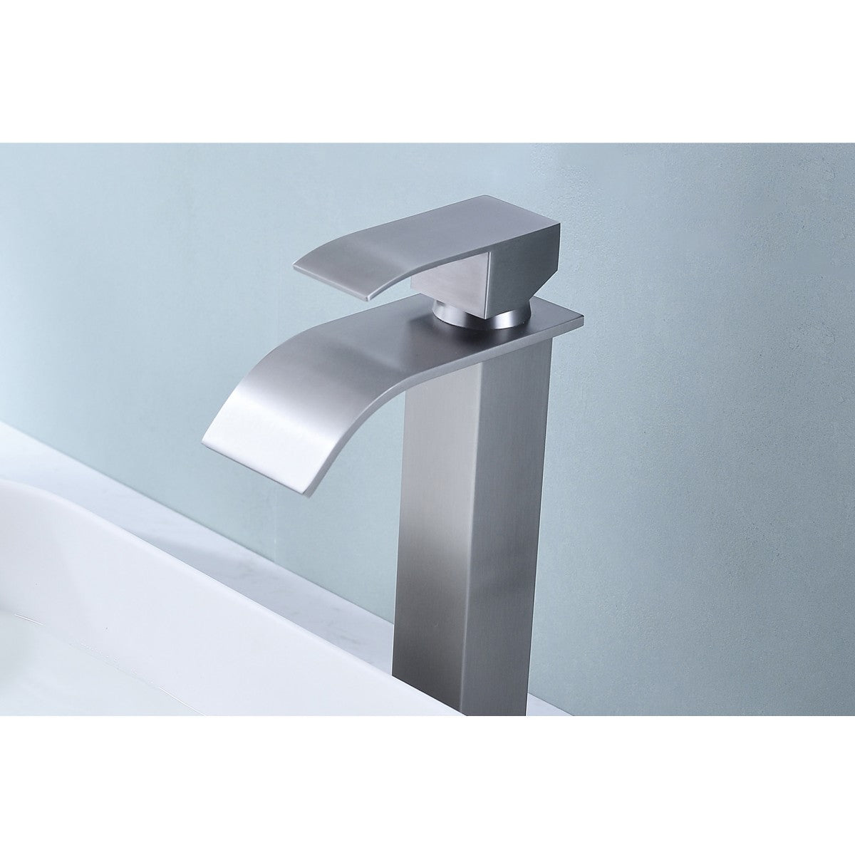 Bathroom Single Hole or Three Hole Vessel Sink Faucet Brushed Nickel Single Handle With Deck Plate W2287P154591