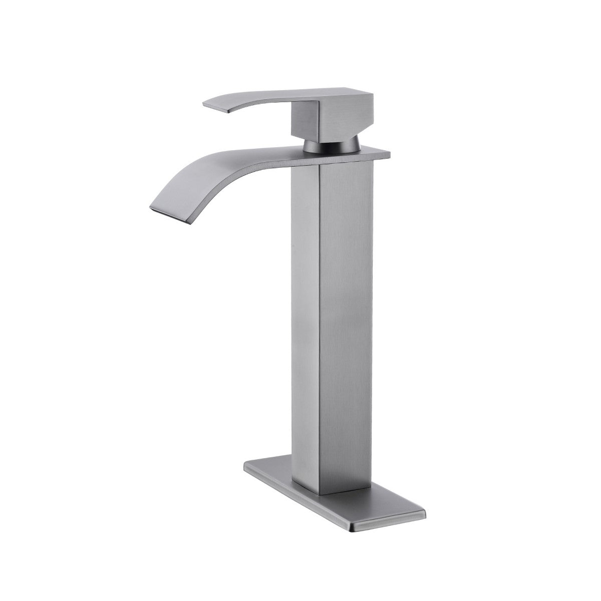 Bathroom Single Hole or Three Hole Vessel Sink Faucet Brushed Nickel Single Handle With Deck Plate W2287P154591