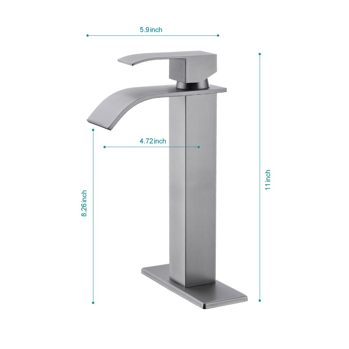 Bathroom Single Hole or Three Hole Vessel Sink Faucet Brushed Nickel Single Handle With Deck Plate W2287P154591