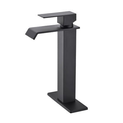 Bathroom Single Hole or Three Holes Vessle Sink Faucet Matte Black Single Handle With Deck Plate W2287P168578