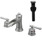 Bathroom Widespread Three Holes Waterfall Sink Faucet Brushed Nickel Two Handles With Pop-up Drain W1932P179930