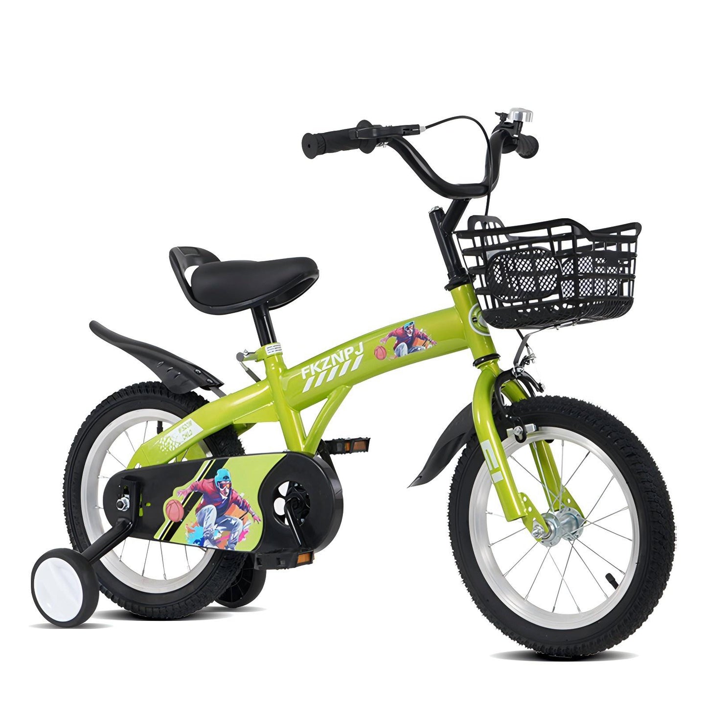 16 Inch kids bike with training wheels,stand Adjustable saddle Suitable for boys and girls aged 4-8 years tall Height 41-53 inch