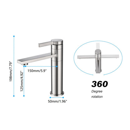 Bathroom Single Hole Sink Faucet Brushed Nickel Single Handle W2287P185548