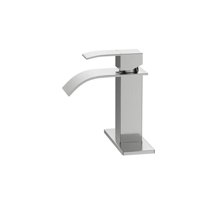 Bathroom Single Hole or Three Hole Sink Faucet Brushed Nickel Single Handle With Deck Plate B2724P257531
