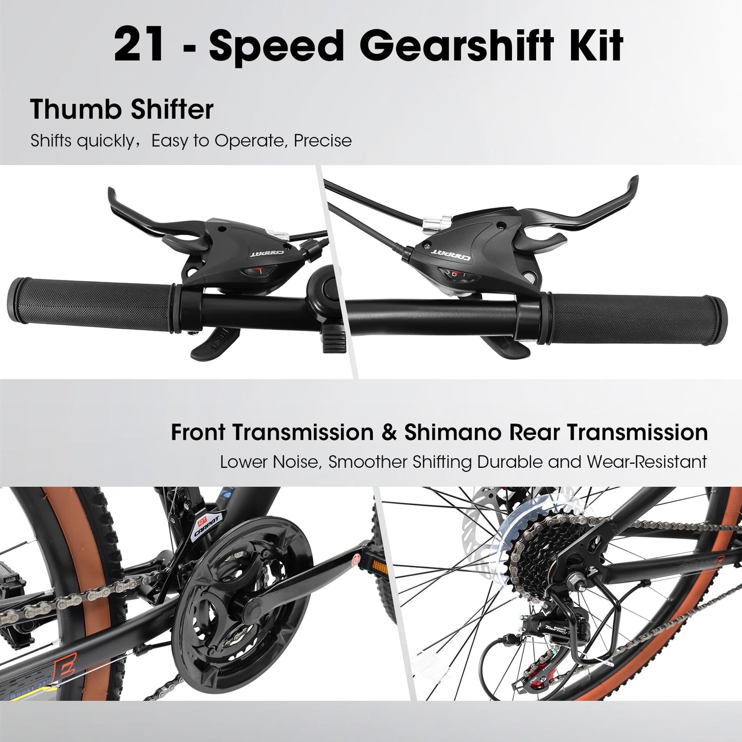 27.5 Inch Mountain Bike 21 Speed, Dual Disc Brake, Front shock absorption, For Women Men,15% Assembly Required