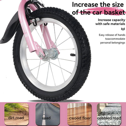 16 Inch kids bike with training wheels,stand Adjustable saddle Suitable for boys and girls aged 4-8 years tall Height 41-53 inch