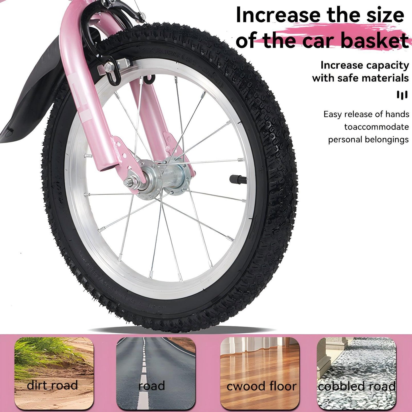 18 inch kids bike with training wheels,stand Adjustable saddle Suitable for boys and girls aged 5-10 years, tall Height 45-57 inch