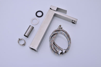Bathroom Single Hole Vessel Sink Faucet Brushed Nickel Single Handle With Pop-up Drain W928P227407