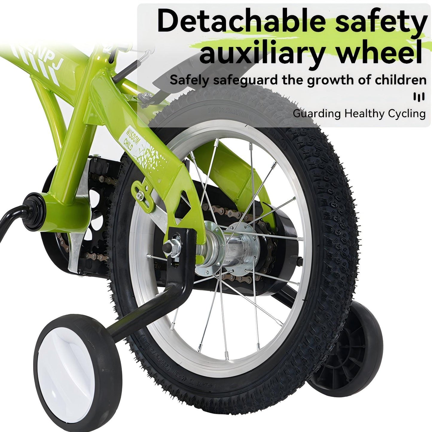 16 Inch kids bike with training wheels,stand Adjustable saddle Suitable for boys and girls aged 4-8 years tall Height 41-53 inch