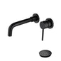 Bathroom Sink Faucet Matte Black Single Handle Wall Mounted Pop-up Drain W928P261575