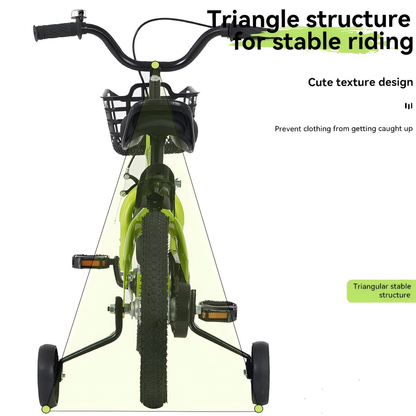 16 Inch kids bike with training wheels,stand Adjustable saddle Suitable for boys and girls aged 4-8 years tall Height 41-53 inch