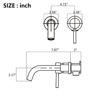 Bathroom Sink Faucet Matte Black Single Handle Wall Mounted Pop-up Drain W928P261575