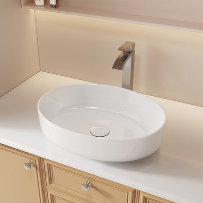 Bathroom Single Hole Vessel Sink Waterfall Faucet Brushed Nickel Single Handle B2724P262883