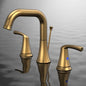 Bathroom Widespread Three Hole Sink Faucet Gold Two Handles With Pop-up Drain T3177P277510