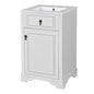 20" Bathroom Vanity with Sink, Classic Modern Bathroom Vanity Cabinet with U-Shaped Adjustable Shelf & Door Rack, Soft Close Door, Aluminum Handle,White
