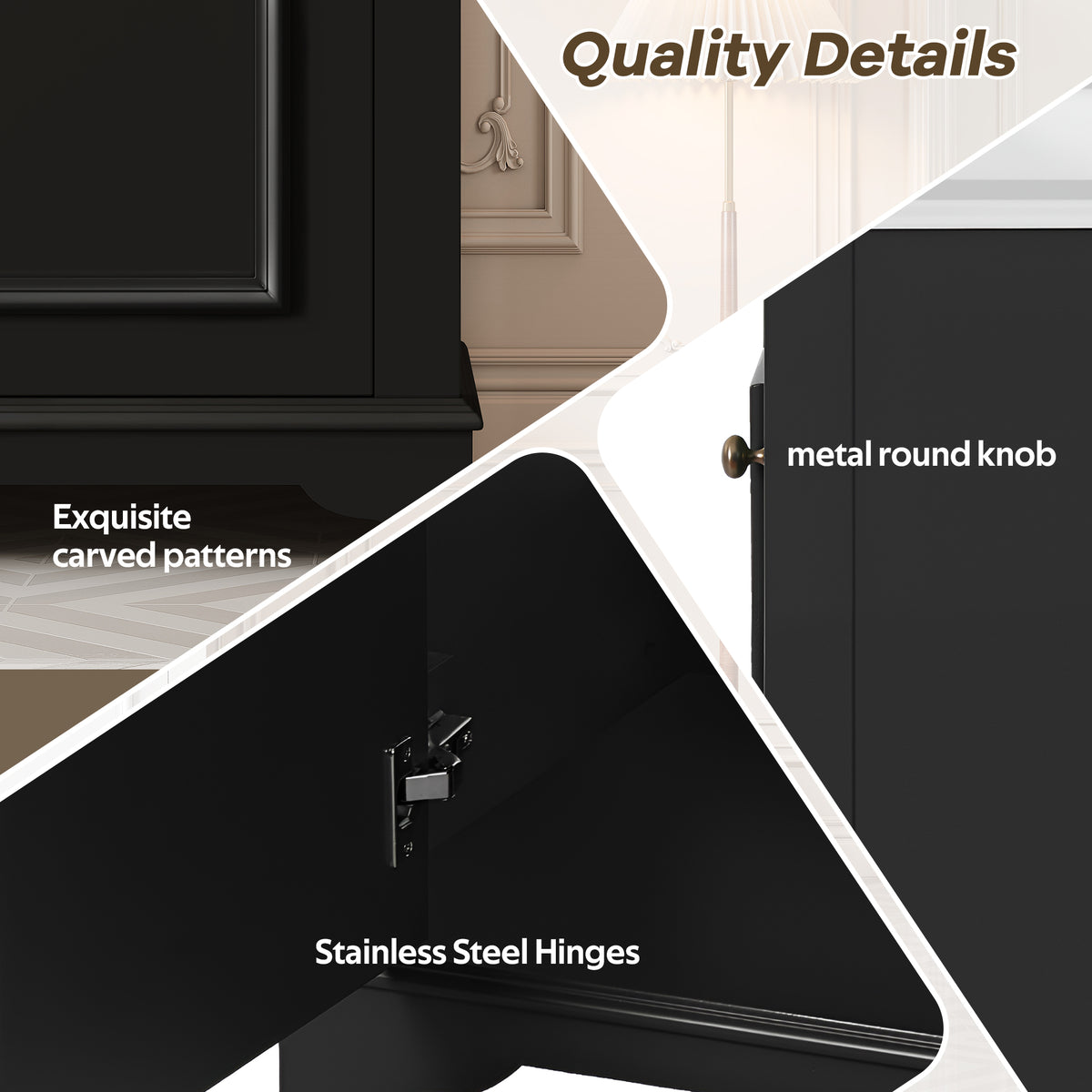 20" Shaker Style Bathroom Vanity with Sink, Small Bathroom Vanity Cabinet with Integrated Ceramic Sink, Soft Close Door, Solid Wood & MDF,Black