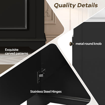 20" Shaker Style Bathroom Vanity with Sink, Small Bathroom Vanity Cabinet with Integrated Ceramic Sink, Soft Close Door, Solid Wood & MDF,Black