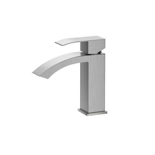 Bathroom Single Hole Sink Waterfall Faucet Brushed Nickel Single Handle B2724P262879