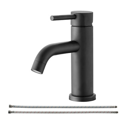 Bathroom Single Hole Sink Faucet Matte Black Single Handle W1224P203277