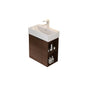 21.6" Floating Bathroom Vanity with Sink, Modern Wall Mounted Bathroom Vanity with Glossy White Ceramic Sink & Countertop, Soft Close Door, Plywood Storage Cabinet,Brown