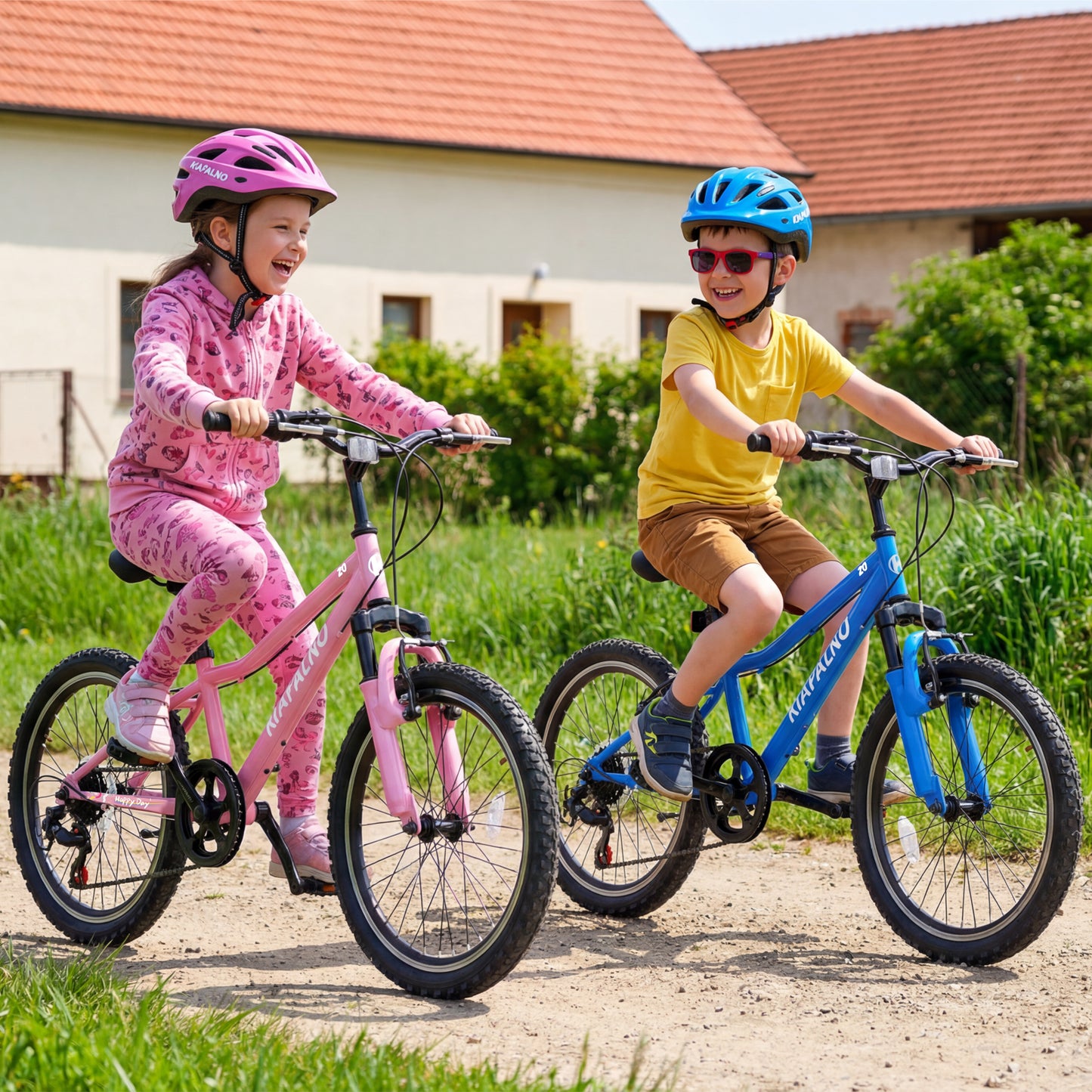 20 Inch Kids Mountain Bike, 7-Speed Drivetrain, Front Suspension, Durable Steel Frame, Bicycle for Boys & Girls Ages 6-10, Pink, 85% Pre-Assembled