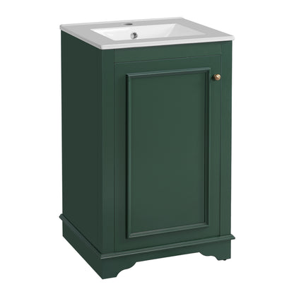 20" Shaker Style Bathroom Vanity with Sink, Small Bathroom Vanity Cabinet with Integrated Ceramic Sink, Soft Close Door, Solid Wood & MDF,Green