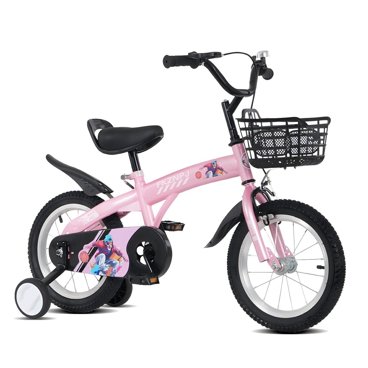 16 Inch kids bike with training wheels,stand Adjustable saddle Suitable for boys and girls aged 4-8 years tall Height 41-53 inch