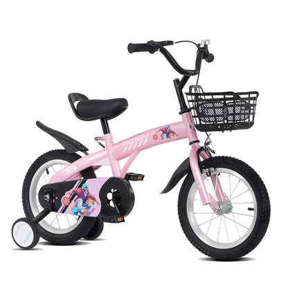 16 Inch kids bike with training wheels,stand Adjustable saddle Suitable for boys and girls aged 4-8 years tall Height 41-53 inch