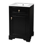 20" Bathroom Vanity with Sink, Classic Modern Bathroom Vanity Cabinet with U-Shaped Adjustable Shelf & Door Rack, Soft Close Door, Aluminum Handle,Black