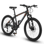 24 Inch Mountain Bike, 21 Speed, Dual Dis Brake, Front Suspension For Boy Girl,Black Orange S24102BO