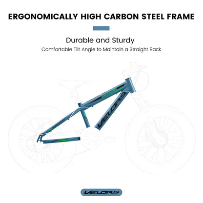 20" Fat Tire Bike for Boys & Girls, Fits Riders 48"-60" Tall, 7-Speed Mountain Bicycle with Dual Disc Brakes, Front Suspension Fork, High-Carbon Steel Frame, 20x4.0 Wide Tire