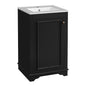 20" Shaker Style Bathroom Vanity with Sink, Small Bathroom Vanity Cabinet with Integrated Ceramic Sink, Soft Close Door, Solid Wood & MDF,Black