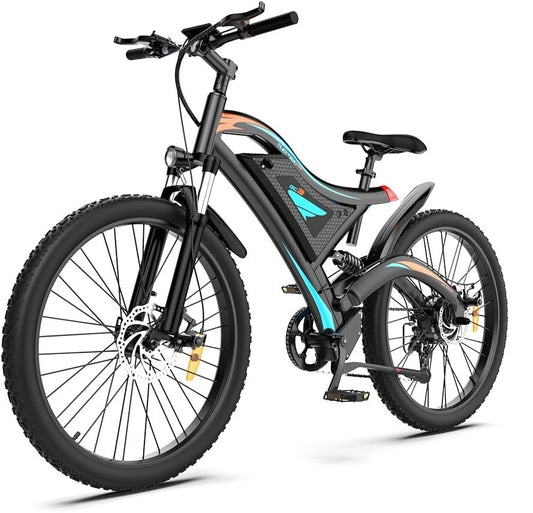 500W 26 inch Fat Tire Electric Mountain Bike 25 mph 48v 15ah Removable Lithium Battery