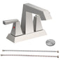 Bathroom Widespread Three Hole Sink Faucet Brushed Nickel Two Handles With Pop-up Drain T3177P277476