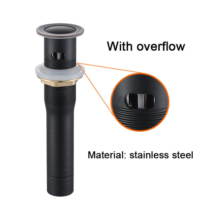Oil-Rubbed Bronze 4-Inch Centerset Bathroom Sink Faucet, Two-Handle Vanity Faucet with Pop-Up Drain & Supply Lines
