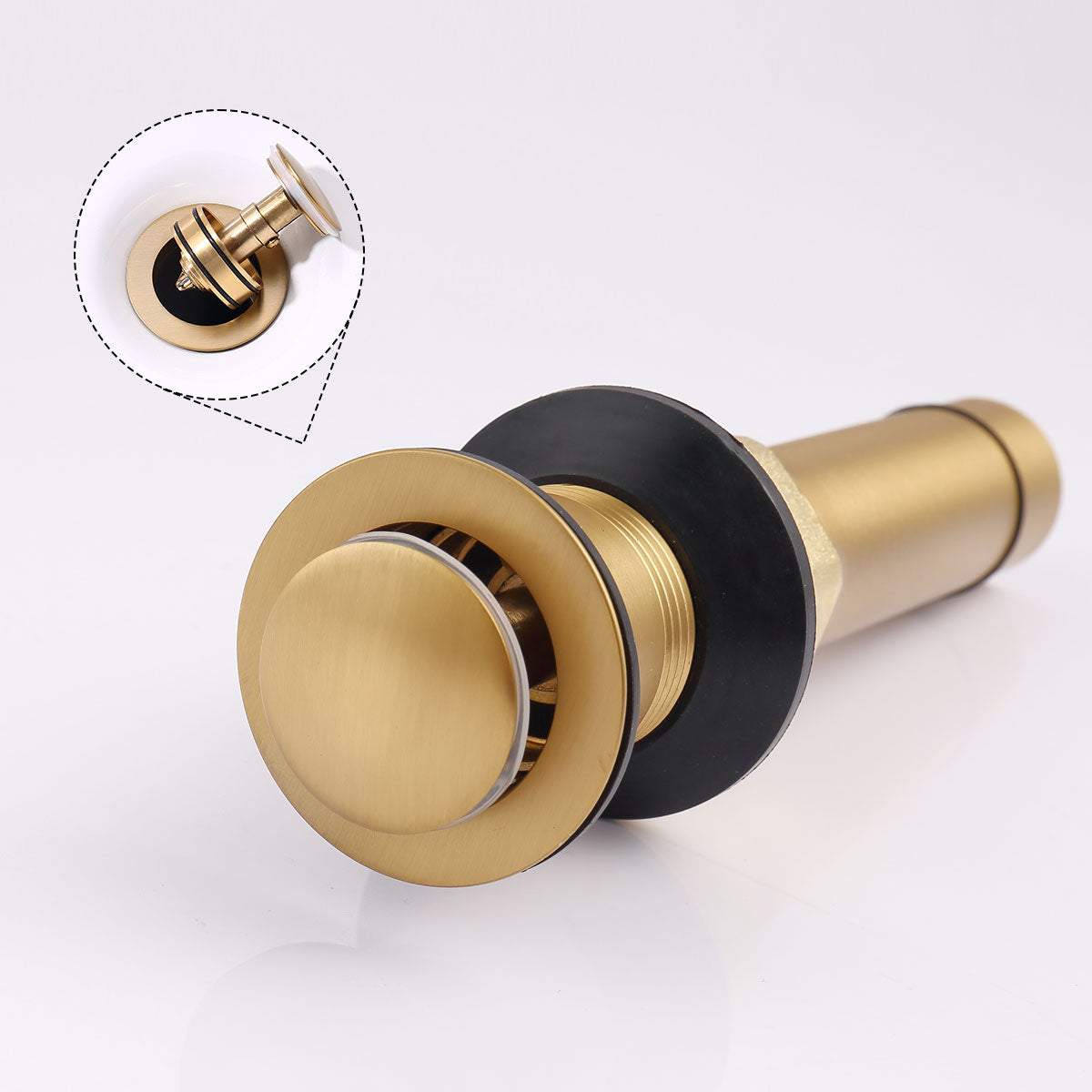 Brushed Gold 4-Inch Centerset Bathroom Sink Faucet, Two-Handle Vanity Faucet with Pop-Up Drain & Supply Lines