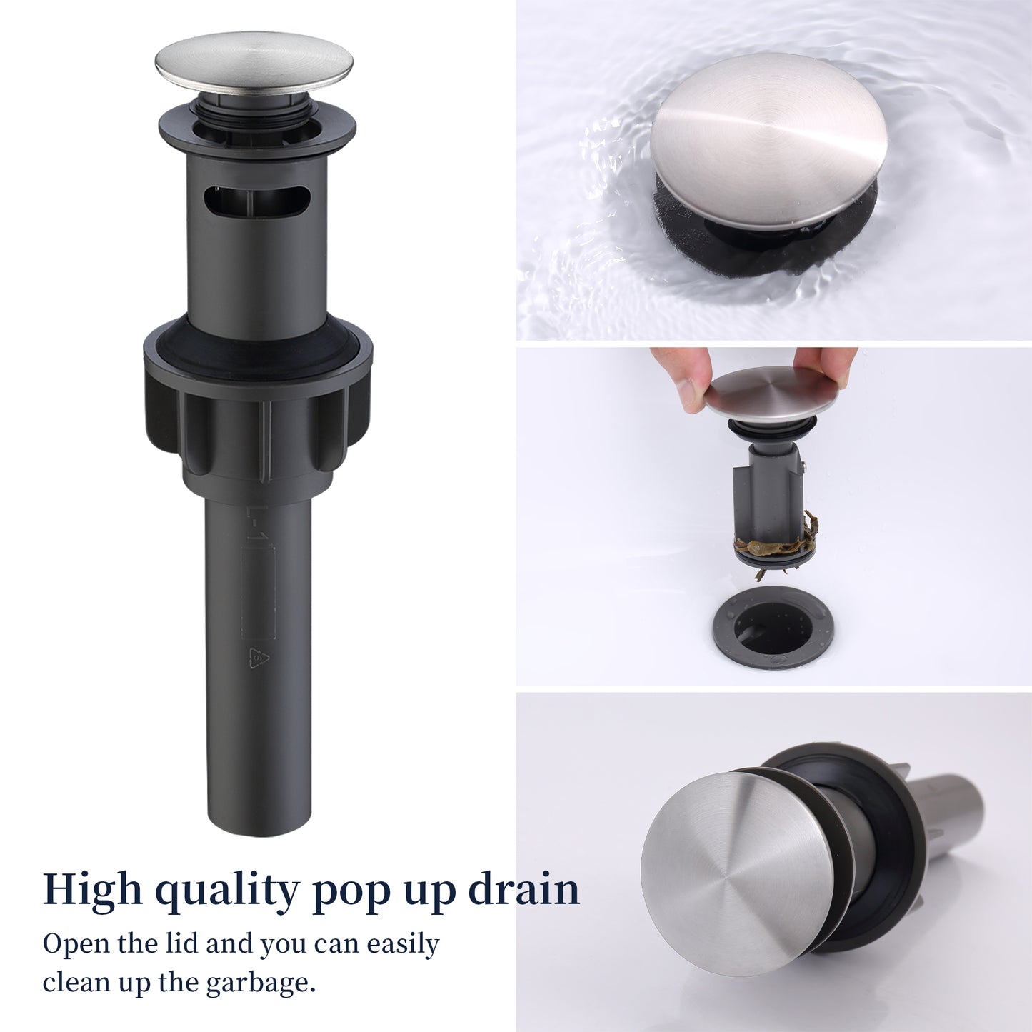 2-Handle 8-Inch Widespread Bathroom Sink Faucet, Brushed Nickel 3-Hole Vanity Faucet with 360° Swivel Spout, Pop-Up Drain & Supply Lines Included