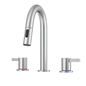8-Inch Widespread Bathroom Sink Faucet with Pull-Out Sprayer, 2 Spray Modes, 2-Handle 3-Hole Vanity Faucet, 360° Swivel Spout, Pop-Up Drain Included, Brushed Nickel