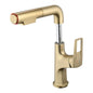Brushed Gold Pull-Out Bathroom Vessel Sink Faucet, Single Handle Single-Hole Faucet with Pull-Out Sprayer & Dual Spray Modes