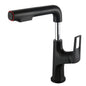 Matte Black Pull-Down Bathroom Vessel Sink Faucet, Single Handle Single-Hole Faucet with Pull-Out Sprayer & Dual Spray Modes