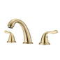 8-Inch Widespread Brushed Gold Bathroom Sink Faucet, Solid Brass 2-Handle 3-Hole Round Vanity Faucet