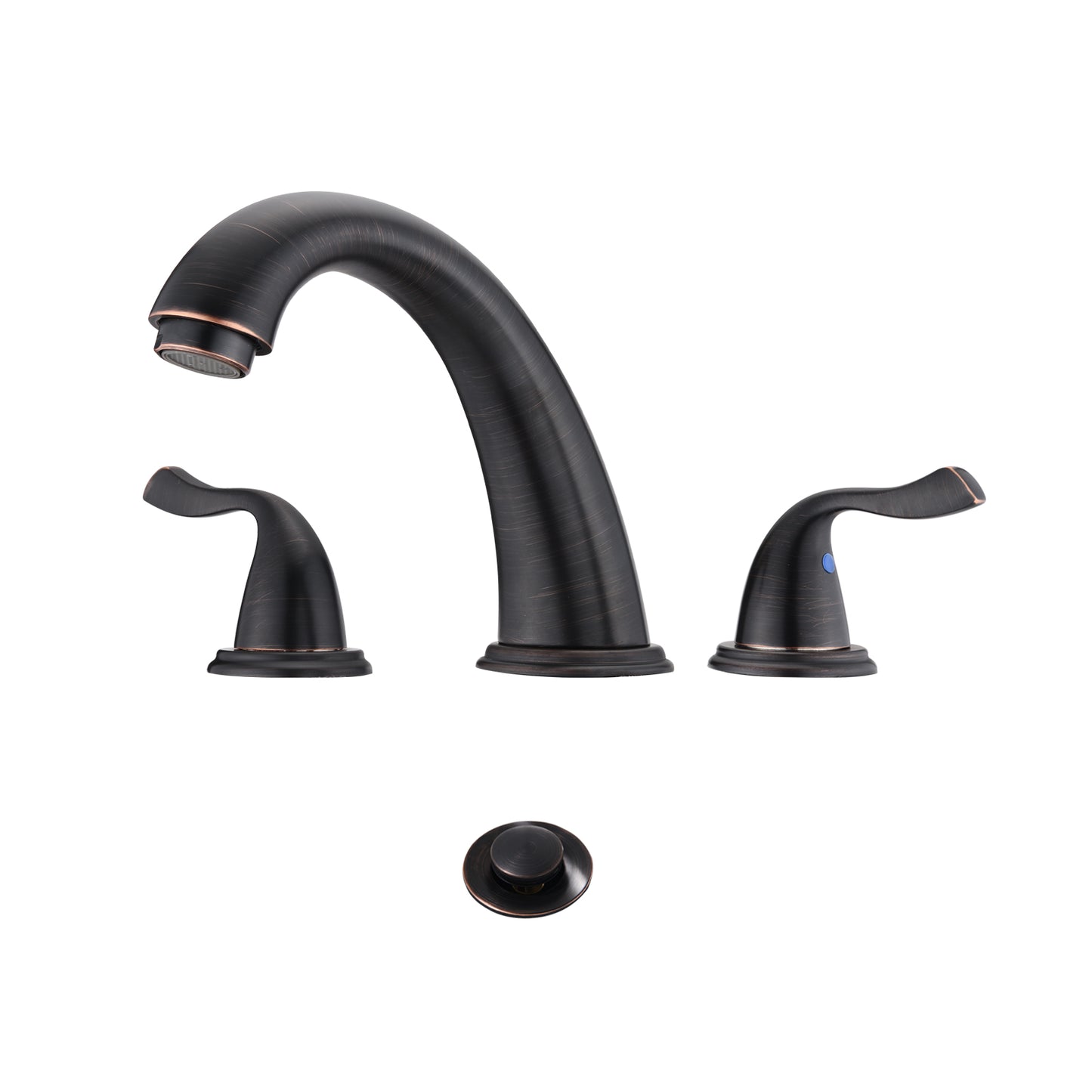 8-Inch Bathroom Widespread Three Hole Sink Faucet, Two Handles With Pop-up Drain, Oil Rubbed Bronze