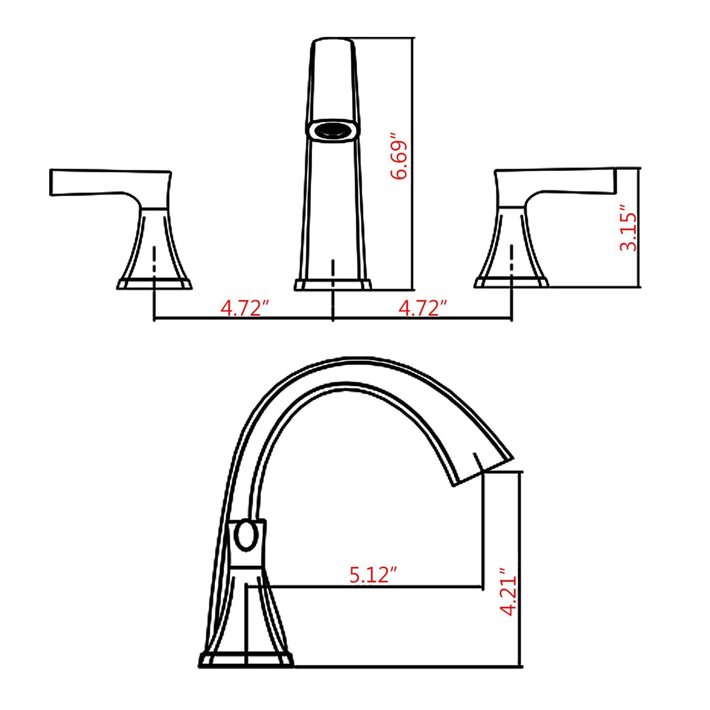 8-Inch Widespread Bathroom Faucet, Brushed Gold, 2-Handle 3-Hole Vanity Sink Faucet with Pop-Up Drain, Round Style