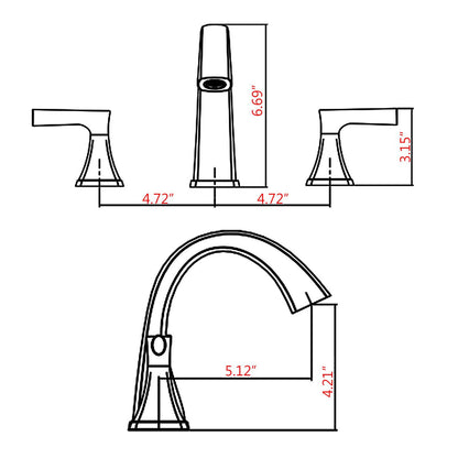 8-Inch Widespread Bathroom Faucet, Brushed Gold, 2-Handle 3-Hole Vanity Sink Faucet with Pop-Up Drain, Round Style