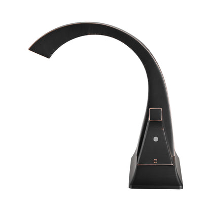 Solid Brass Matte Black 4-Inch Centerset Bathroom Sink Faucet, Two-Handle Vanity Faucet with Pop-Up Drain