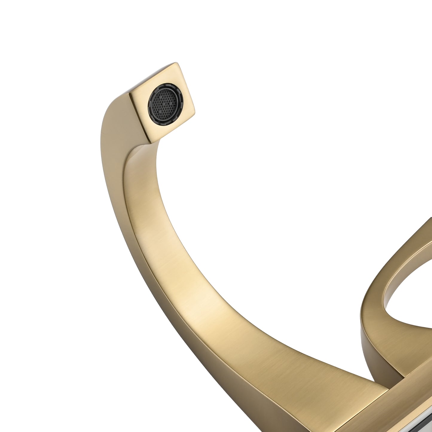 Solid Brass Brushed Gold 4-Inch Centerset Bathroom Sink Faucet, Two-Handle Vanity Faucet with Pop-Up Drain